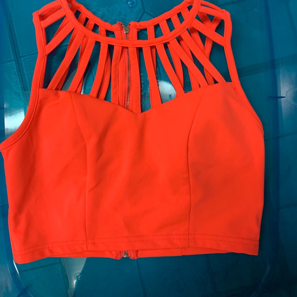 Brand new neon pink crop top